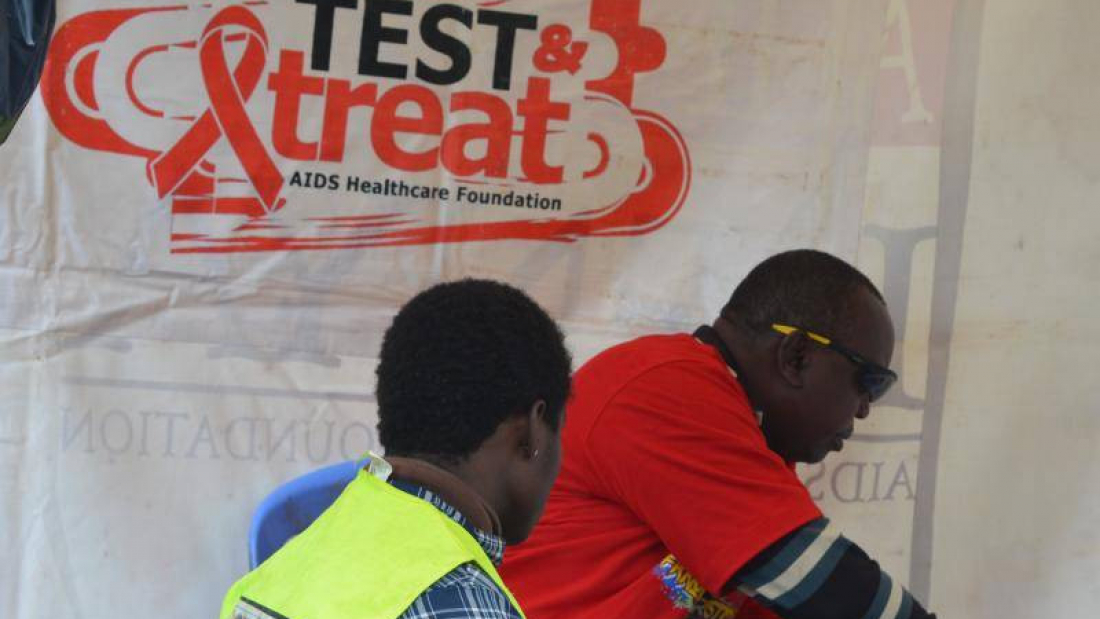 A man undergoes HIV testing. [Stephen Nzioka, Standard]